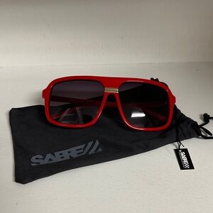 Red Oversized Aviator Sunglasses for Women